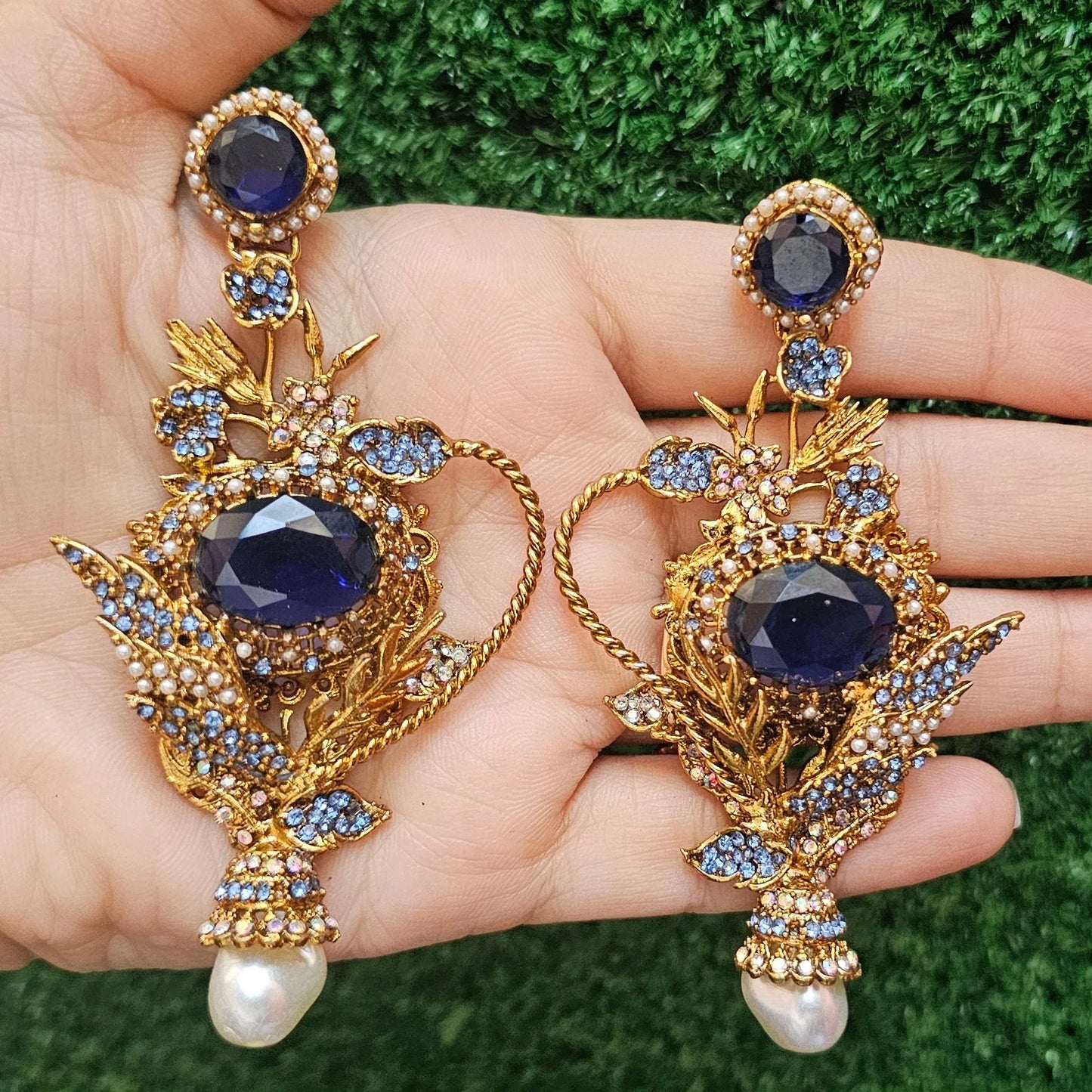 Handmade Blue Turkish Earrings - HASWEAR