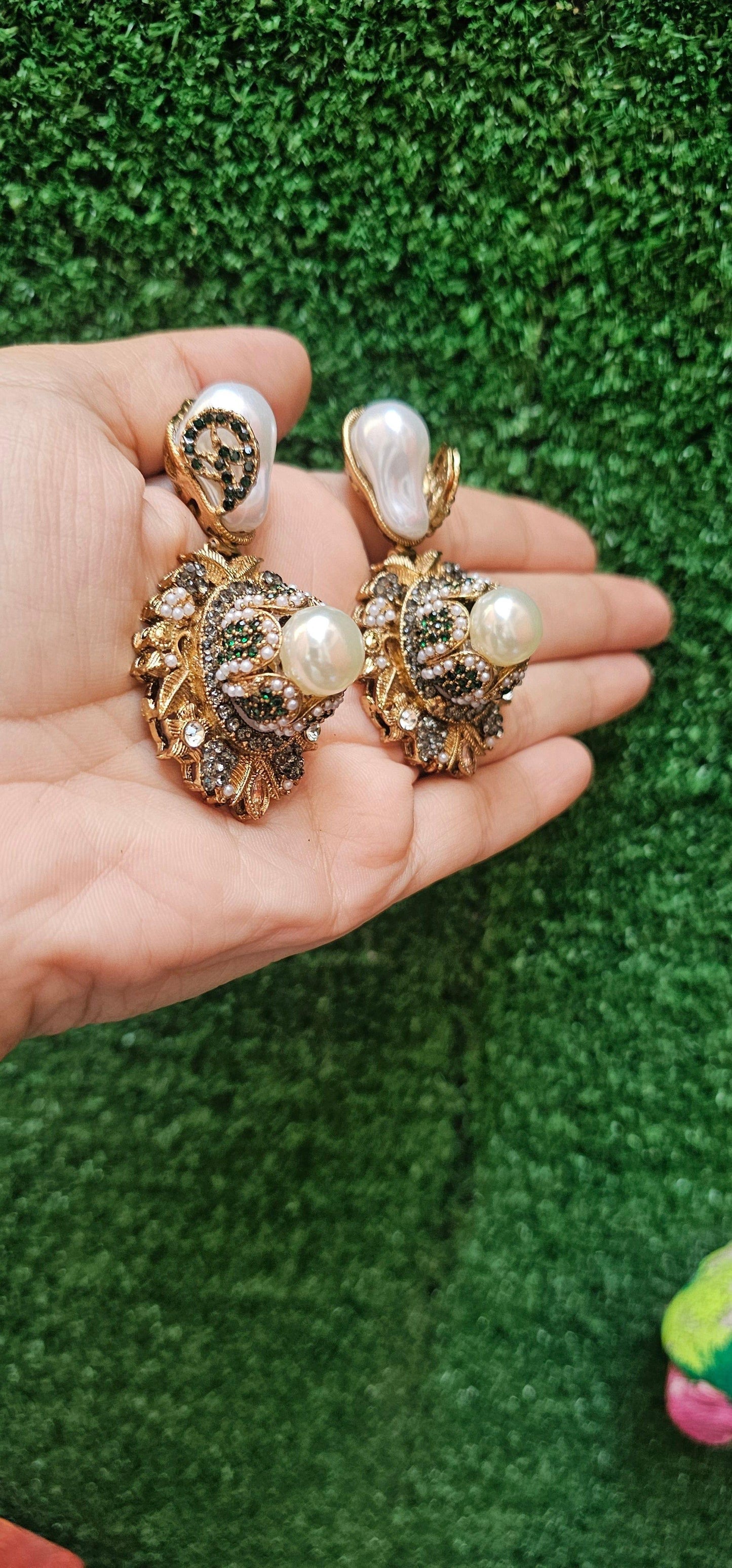 Handmade Green Turkish Earrings - HASWEAR