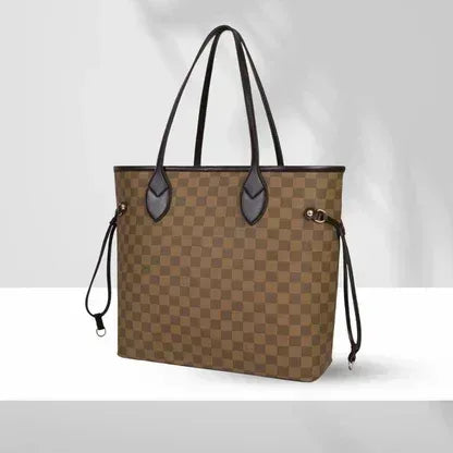 The Haswear Checkered Tote Dark Brown - HASWEAR