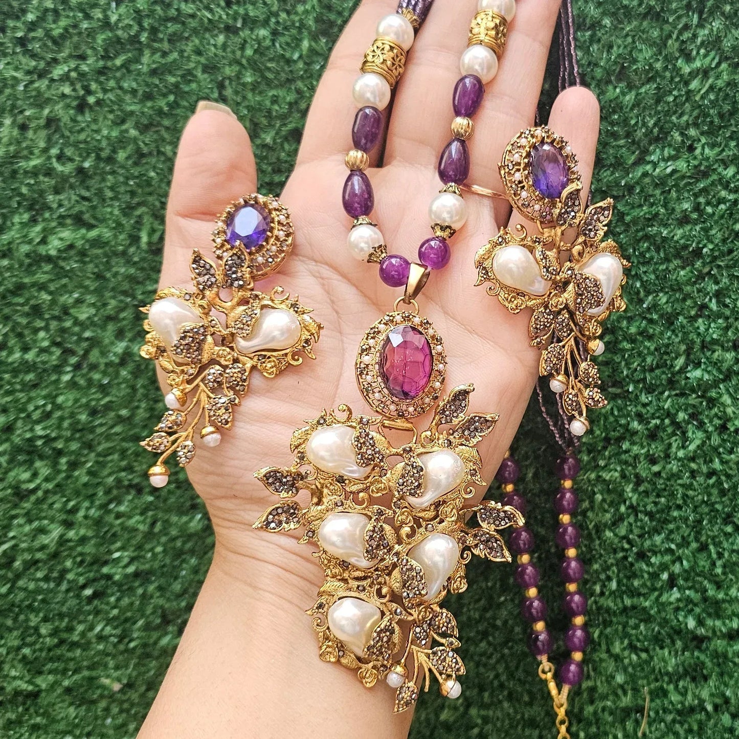 Handcrafted Turkish Mala Set with Earrings - HASWEAR