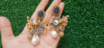 Handmade Blue Antique Earrings - HASWEAR