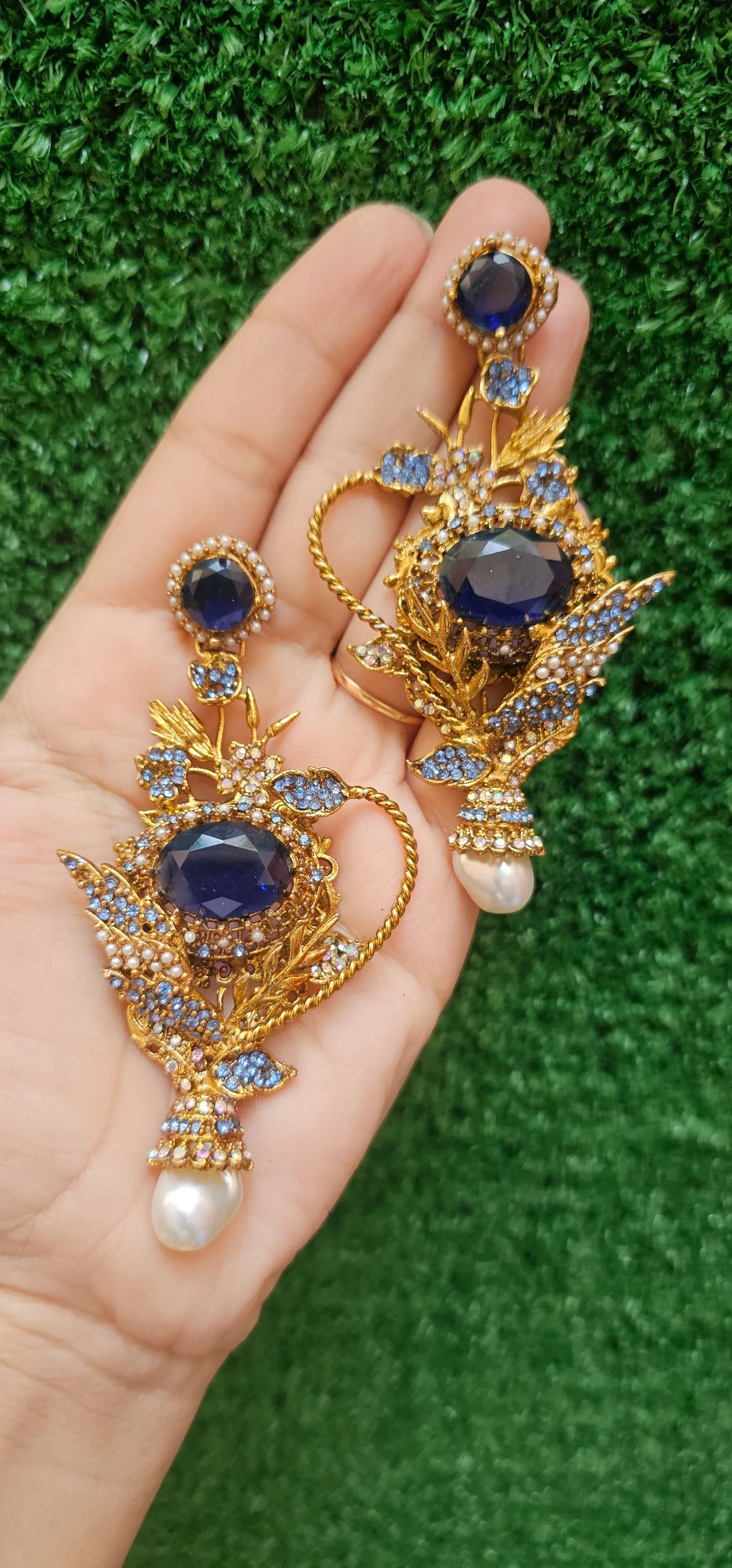 Handmade Blue Turkish Earrings - HASWEAR