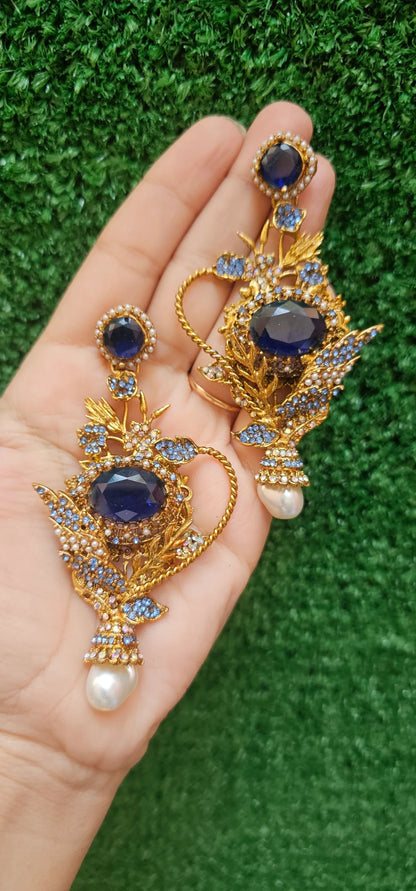 Handmade Blue Turkish Earrings - HASWEAR