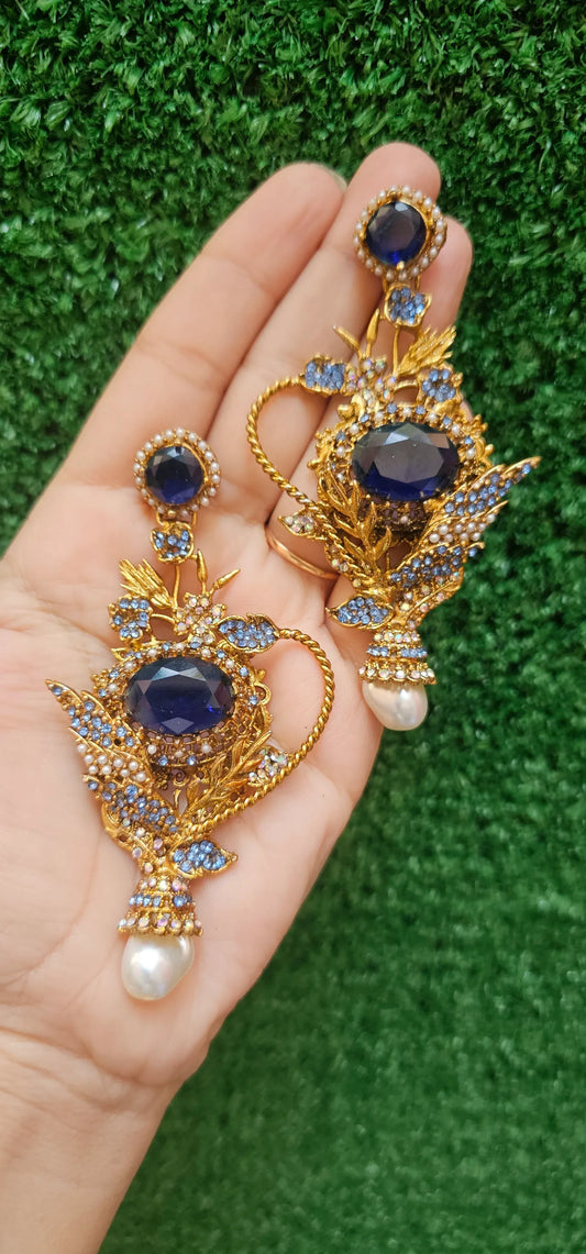 Handmade Blue Turkish Earrings - HASWEAR