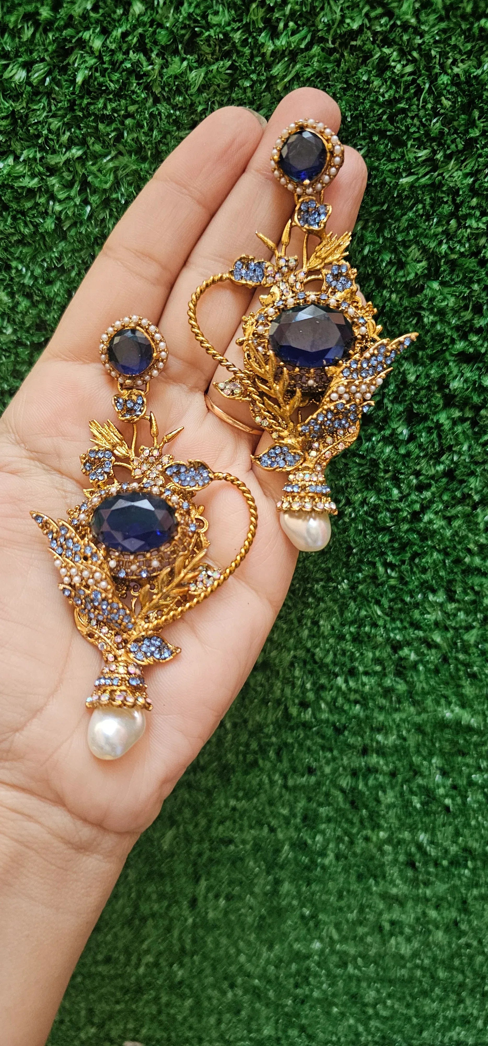 Handmade Blue Turkish Earrings - HASWEAR