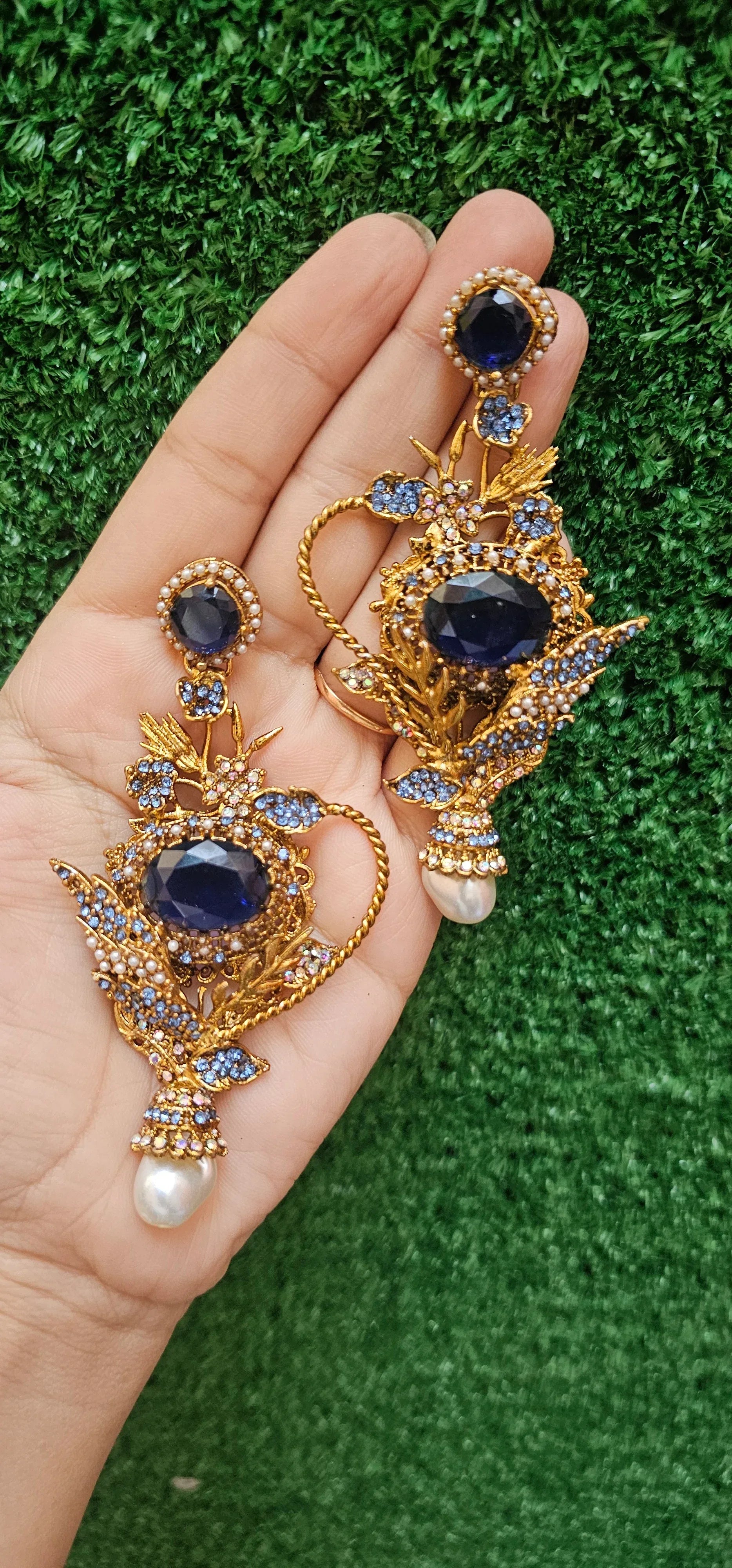 Handmade Blue Turkish Earrings - HASWEAR