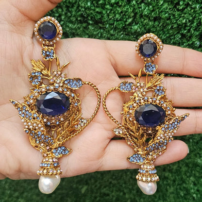 Handmade Blue Turkish Earrings - HASWEAR