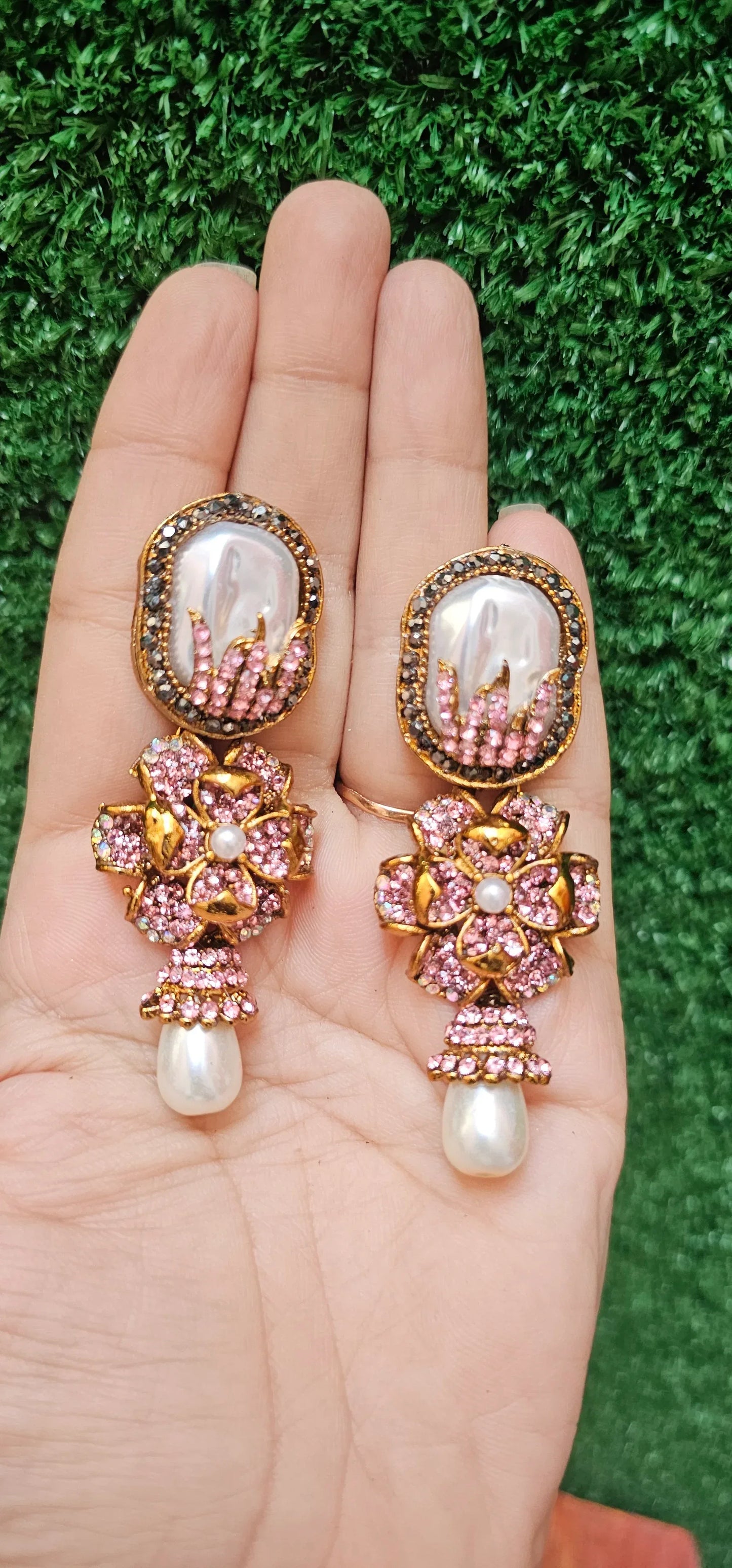 Handmade Tea Pink Earrings - HASWEAR
