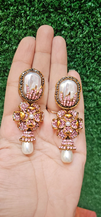 Handmade Tea Pink Earrings - HASWEAR