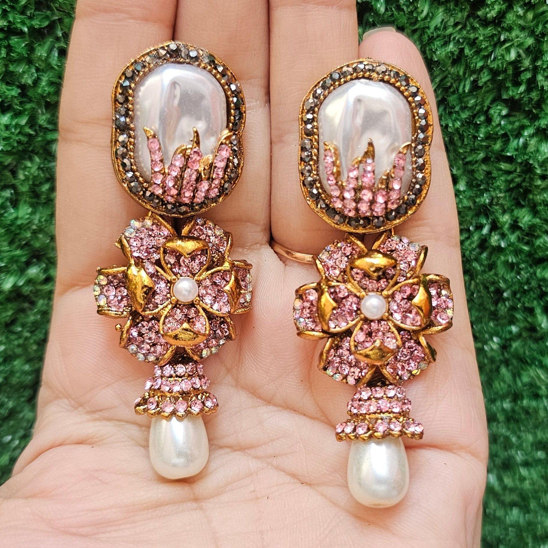 Handmade Tea Pink Earrings - HASWEAR