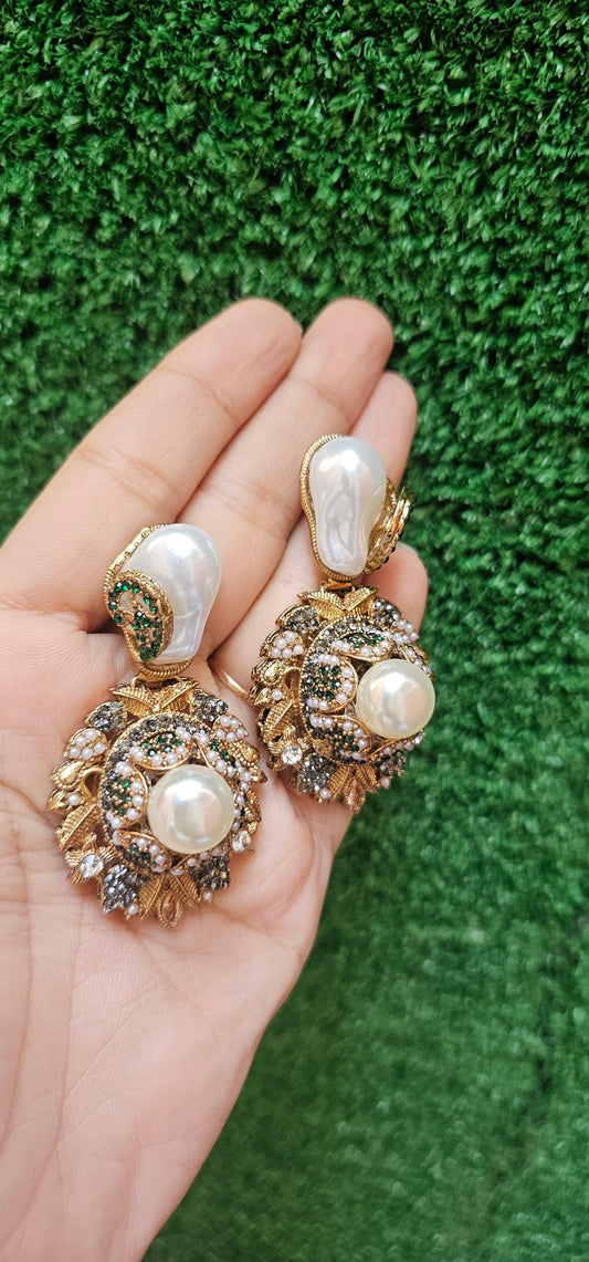 Handmade Green Turkish Earrings - HASWEAR