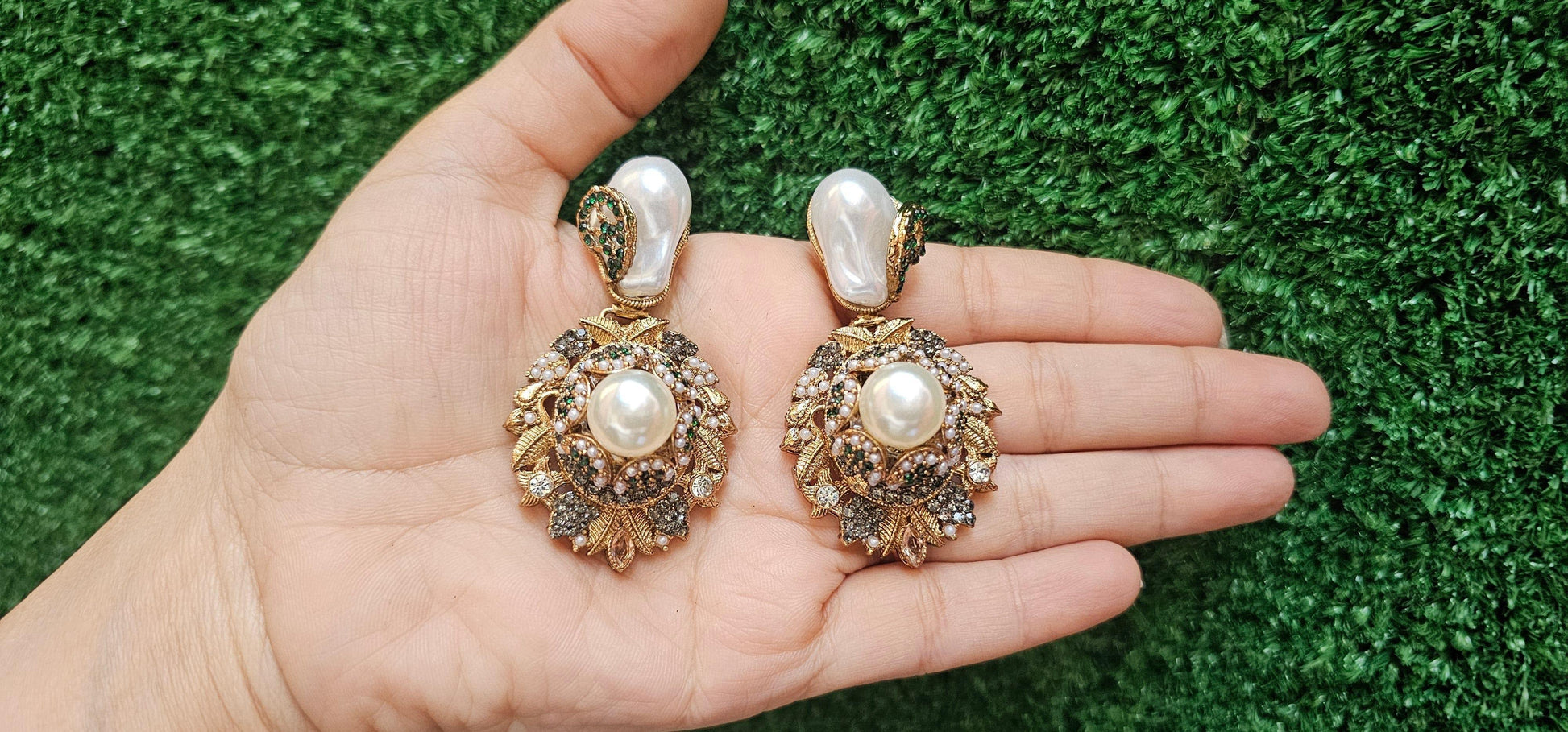 Handmade Green Turkish Earrings - HASWEAR