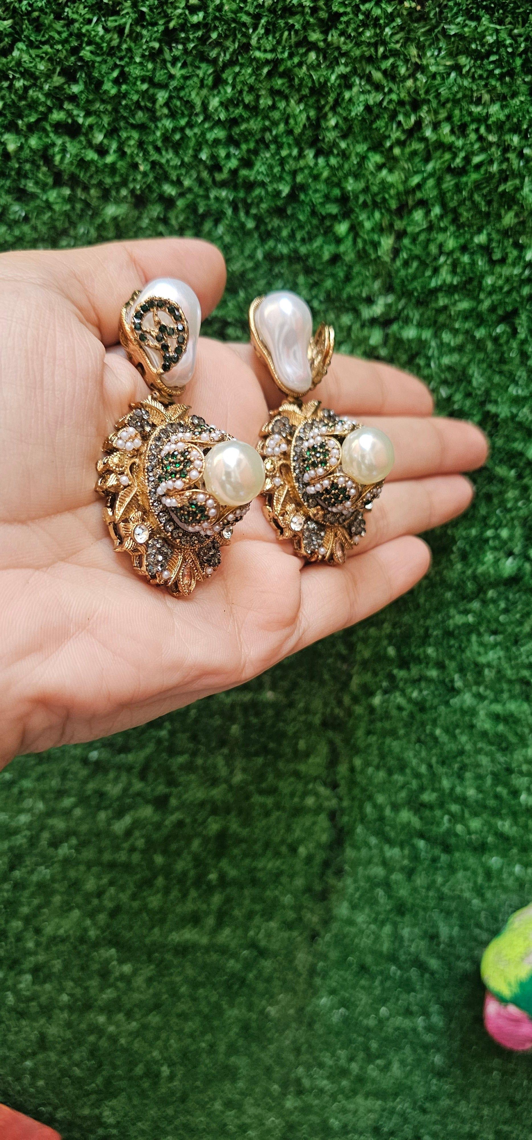 Handmade Green Turkish Earrings - HASWEAR