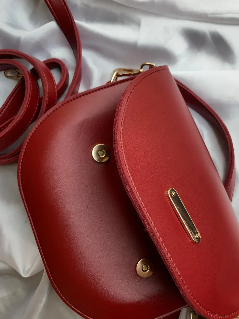 Chic Red Dual Strap Bag - HASWEAR