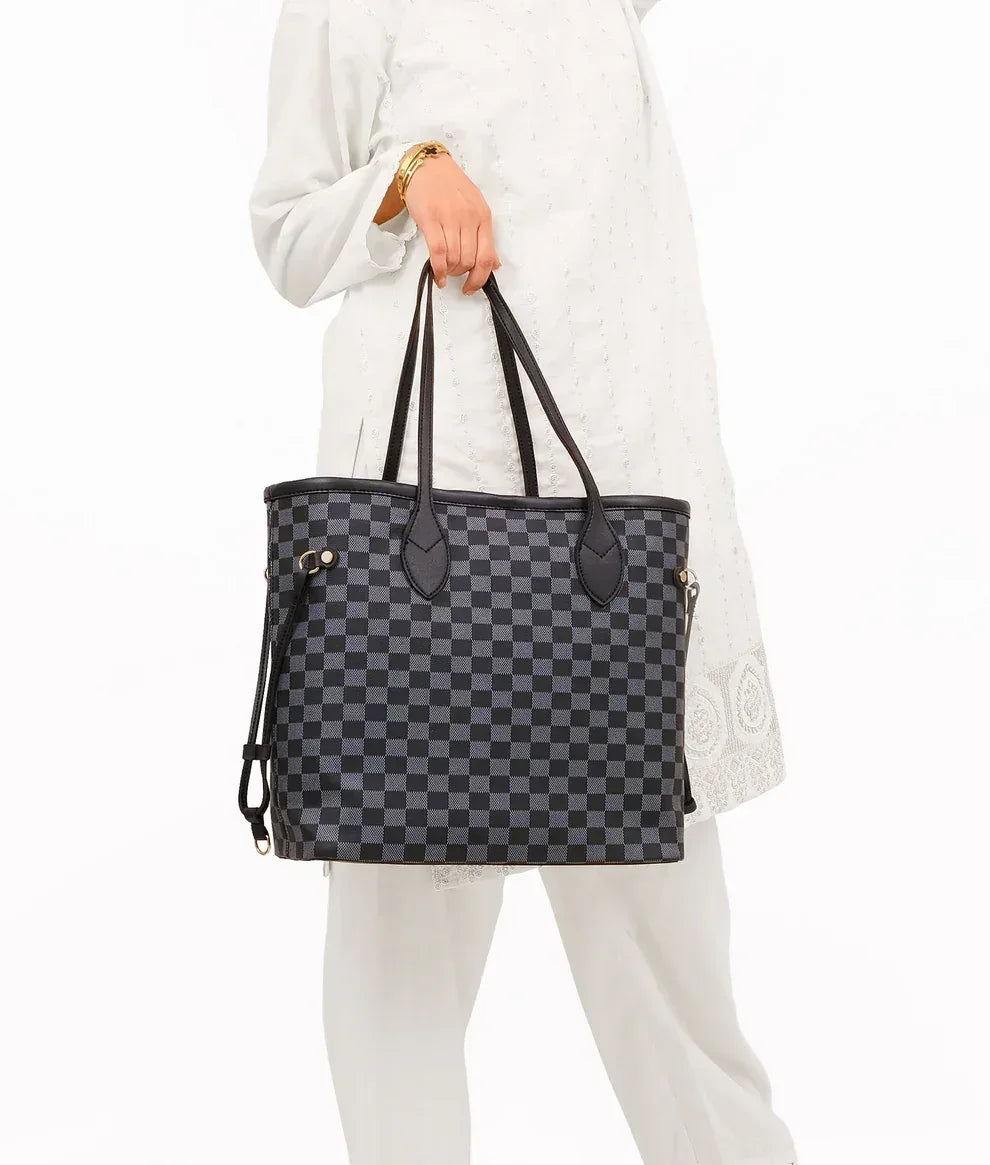 The Haswear Checkered Tote Black - HASWEAR