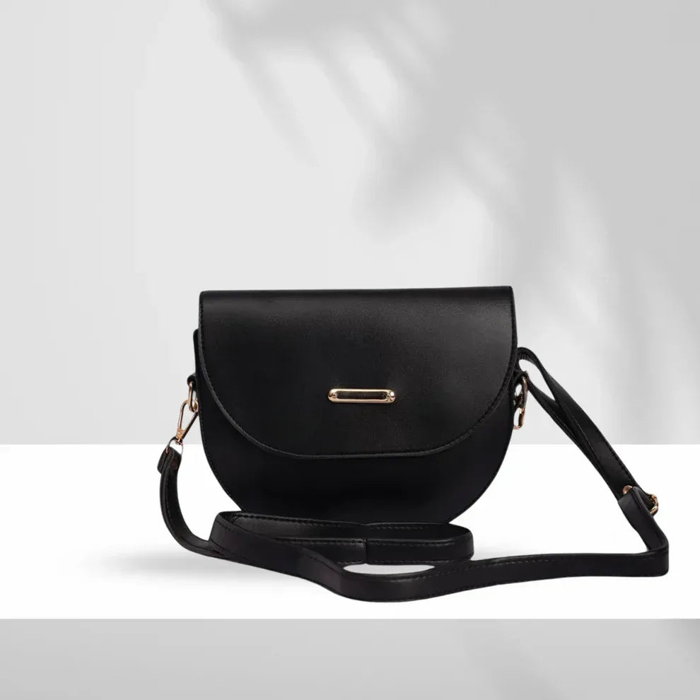 Chic Black Dual Strap Bag - HASWEAR