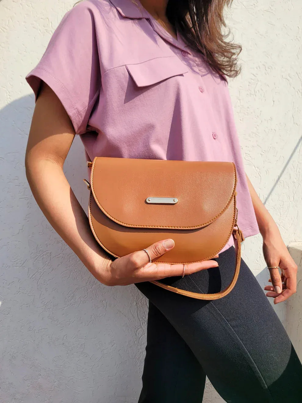 Chic Brown Dual Strap Bag - HASWEAR