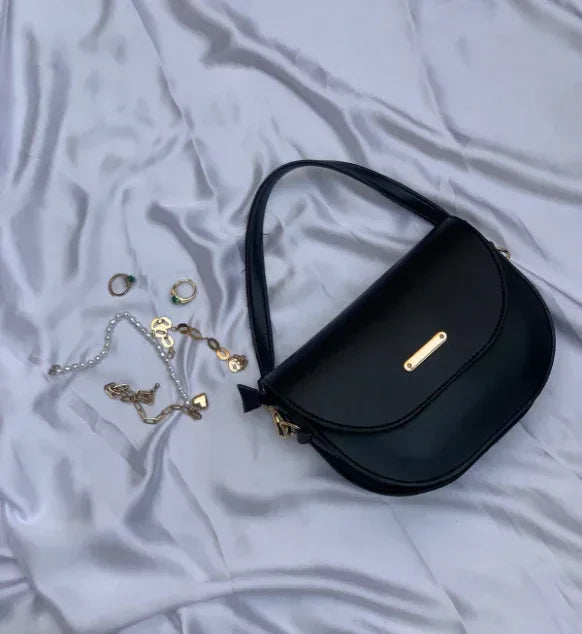 Chic Black Dual Strap Bag - HASWEAR