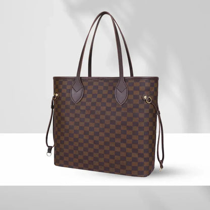 The Haswear Checkered Tote Dark Brown - HASWEAR